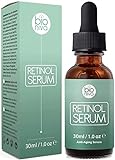Retinol Serum Hochdosiert BIO mit Vitamin C & Vegan Hyaluronsäure - Bioniva Retinol Serum gegen falten und augenringe - Microneedling Anti-Aging Lift Serum, Für Gesicht, und Dekolleté 30ml