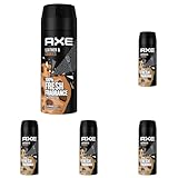 Axe Bodyspray Leather & Cookies Deo ohne Aluminium sorgt 48 Stunden lang für effektiven Schutz vor Körpergeruch 150 ml (Packung mit 5)