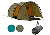 Grand Canyon Robson 3 - Zelt für 3 Personen, wasserdicht mit Vorzelt, großer Stauraum, 2 Eingänge, Ultra-leicht, kleines Packmaß - Tunnelzelt für Trekking, Camping - Capulet Olive (Grün)