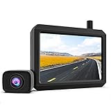 Digital Kabellos Rückfahrkamera Set K7PRO unterstützt 2 Kameras, Funk Rückfahrkameras mit Stabilem Signal, 5' HD Monitor, Drahtlose Rückfahrkamera mit IP68 Wasserdichter Kamera, Nachtsicht