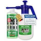 ABACUS® Nell Ultra Grünbelagentferner & Algenentferner Set, extrem stark! Entfernt Grünbelag & Algen selbsttätig mit Langzeitschutz – Algen- & Grünbelagentferner 1000ml mit Sprühflasche – Set XS