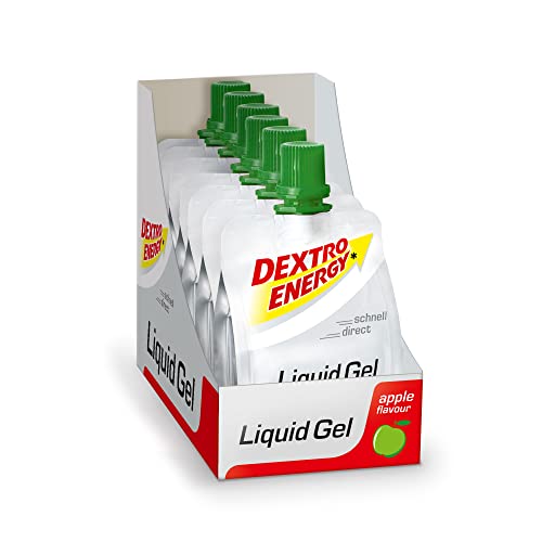 Dextro Energy Liquid Gel - Kohlenhydratreiche vegane Energieriegel Alternative für Indoor und Outdoor Sport - Apfel - 6 x 60 ml (6er Pack)