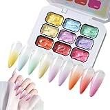 Gel Lack Für Nagelkunst - 9-Farben Nagelverlauf Gel - Kein Abwischen Lang Anhaltende French Maniküre Kunst Salon Zuhause