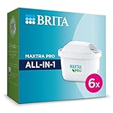 BRITA Wasserfilter-Kartusche MAXTRA PRO All-in-1 – 6er Pack (Halbjahresvorrat) – Ersatzkartuschen reduzieren Kalk, Chlor, Pestizide & Verunreinigungen für Leitungswasser mit besserem Geschmack