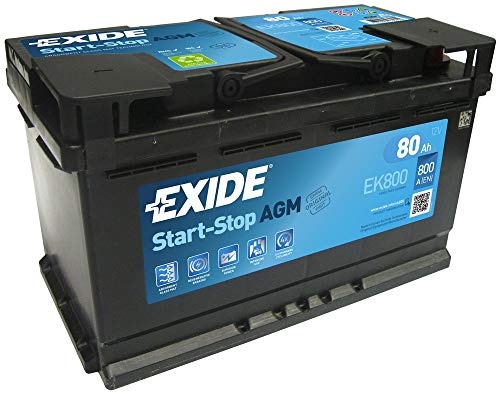 Exide EK800 12V 80Ah 800A AGM VRLA Autobatterie MINI 61217555719-3 Jahre Garantie (bitte vor dem Kauf die GröÃŸe überprüfen)