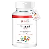 Vitamin E 400 I.E. - mit 268mg Vitamin E pro Softgel - 200 Softgels - Hochdosiert - Deutsche Produktion & Laborprüfung - NutriFair | Premium & Fair