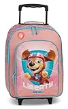 Ragusa-Trade Paw Patrol Chase Marshall Skye Kinder Trolley Kinderkoffer Weichgepäck Polyester 42 x 32 x 16/21 cm - verstellbare und fixierbare Teleskopstange, rosa