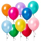 Luftballons Bunt, 100 Stück 10 Zoll Farben Latex Ballons, Blau Rosa Weiß Helium Balloons, Partyballon Dekorationen für Geburtstage Hochzeit Valentinstag Graduierung Kommunion Thema Party