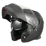 MY Motorrad Klapphelm Integralhelm 935,ECE 22.06 Zertifiziert Modular Helm mit Doppelvisier für Damen Herren (Matt Titanium, M)