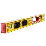 STABILA Wasserwaage Type 196-2 LED, 61 cm, extrasteifes Alu-Profil, 1 LED-Horizontal-/1 LED-Vertikal-/1 Vertikal-Libelle, 1 Handgriff, stoßdämpfende Endkappen, Rutsch-Stopper, Made in Germany, Gelb