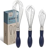 Chef Pomodoro Schneebesen Edelstahl – Schneebesen – Rührbesen – Schneebesen klein und groß (22, 25 und 29 cm) - Whisk zum Mischen, Rühren und Schlagen – Spülmaschinefestes Schneebesen Set