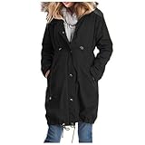 Umstandsjacke Mit Babyeinsatz, Umstands Baumwolljacke 3 In 1 Winter Knielanger Tragejacke Mit Einstellbarer Kordelzug& Pelzkragen Winterjacke Warm Umstandsjacke Schwarz Outdoor Mantel Oversize01