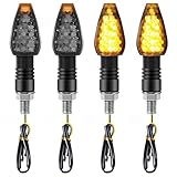 AUTOXBERT 4 Stück Motorrad LED Blinker 12V Universal 14 LEDs Mini Blinker Wasserdicht Hohe Helligkeit für Motorrad Roller Quad Cruiser ATV Off Road Scooter