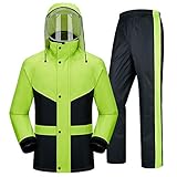 Regenanzug für Herren Damen Regenkleidung Jacke Hosen Wasserdicht Set Hohe Sichtbarkeit Winddicht Hooded Regenmantel Arbeit Motorrad Golf Angeln