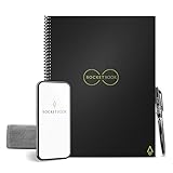 Rocketbook Core Wiederverwendbares Spiralbuch - Letter A4, Schwarz, Punktraster, Inklusive Pilot FriXion Stift und Mikrofasertuch