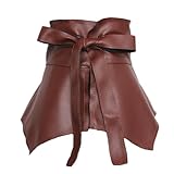 PU Leather Belt - PU Leather Ruffle Wide Belt, Women Ruffle Belt | universall Feminine Waistband for Dresses, Comfortable Belt for Jackets