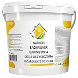 SOLUP Natron Pulver 5 kg I Soda zum Putzen I Natron lebensmittelqualität I Backpulver Großpackung Cleaning powder I Natriumhydrogencarbonat I Waschsoda 5kg