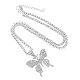 VALICLUD 1 Stück Schmetterlingskette Schmuck Strass Halsband Schmetterlings-charme Halskette Schicke Kette Attraktive Kette Legierung Silver