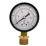 Lumonic I Manometer 0-6,0bar I 1/2 Zoll I Klasse 2,5 I Anschluss unten I Durchmesser 60mm I Druckmesser I für Druckluft und Wasser