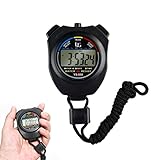 Jaimela Digital Sport Stoppuhr Timer, Handheld Chronograph Digital Uhren Stoppuhr mit Wecker, Kalender, Woche, für Fußball, Basketball, Laufen, Schwimmen, Fitness und mehr