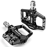 Toptrek SPD, 2 in 1 Plattform Pedale, 9/16 Zoll Achse CNC Aluminium Klickpedale, Rutschfeste, Ultraleichte Rennrad Mit Gedichteten Lagern für BMX, MTB