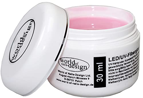 LED/UV-Fiberglas Gel dickviskose milchig rosa 1 Phasengel, Aufbaugel (30 ml (1er Pack))