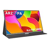 ARZOPA Portable Monitor, 15.6 Inch 1080 FHD Portable Monitor with External HDR Eye Care Screen and HDMI/Type-C/USB-C, for Laptop/PC/Mac/PS4/Xbox