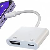 Omivine Lightning auf HDMI Adapter 1080P Digital AV Adapter, Video & Audio Sync Screen HDMI Converter Compatible with HDTV/Projector/Monitor - Plug and Play, No Power Required