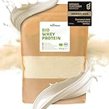 RheinNatur Bio Whey Protein-Pulver 900 g - Geschmacksneutrales Eiweißpulver ohne Zusatzstoffe & ohne Soja - 100% reines Bio Molke-Protein für Proteinshakes