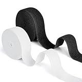 Romon Gummiband Breit Nähen, 30mm × 10m Gummibänder Nähen, 2 Stück Elastisches Band Gummizug Schwarz Weiß für Hosengummi DIY Handwerk Stoffe zum Nähen - Nicht Leicht Verformbar - Elastisches Farbband