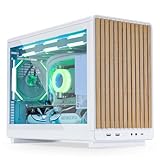 Lian Li DAN Cases A3-mATX Wood Edition PC-Gehäuse, Micro-ATX, Tempered Glass, Buche, Weiß