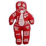Csafyrt Voodoo Dolls 5.12x8.46 '' Polyester Baumwolle beängstigende Puppe mit unruhigen Drucken gruselige Puppe Rache negierte Horrorpuppen rot