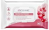 Cleanic Intimate Feucht-Toilettenpapier – (1x40 Stück) Feuchtes Toilettenpapier – Cranberry-Extrakt, Präbiotikum, spülbar – 40 Stück