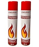 KONSUMANY 2 x 300 ml Feuerzeuggas Butangas für Feuerzeuge, Sturmfeuerzeuge, Stabfeuerzeuge und Flambierbrenner