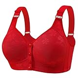 BH Damen Ohne Bügel - Nahtloser Soft BH Spitze Mit Verstellbarem Träger Haltungs-BHs Starker Halt Träger Still BH Nursing Bra Spitzen Bedrucktes Soft Schlaf BH Klassische Bustier Vordervershcluss