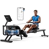 MERACH Wasserrudergerät für Zuhause, Rudergerät mit 15L Wasserwiderstand, Bluetooth & APP-Konnektivität, iPad-Halterung, Ergonomischer Sitz, Platzsparende Vertikale Aufbewahrung
