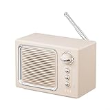 Mini B5.0 Lautsprecher, UV-Lack, verschleißfest, Retro-Radio, tragbar, kabellos, weißes Rauschen, Lautsprecher, Musik-Surround-Lautsprecher für Reisen, Sport (weiß)