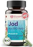 Bio Jod aus Kelp Algen - für Schwangerschaft und Stillzeit - 150 µg Jod aus Sea Kelp vegan Braunalgen Extrakt - für kognitive Funktion, Schilddrüsenunterfunktion - von PregniVital®