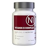 N1 Vitamin B Komplex hochdosiert - 240 vegane Tabletten - nur 1x tgl. - 8 Monats-Vorrat - alle 8 B Vitamine in einer Tablette - beste Bioverfügbarkeit