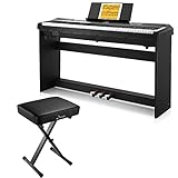 Donner DEP-20S Digital Piano Keyboard 88 Tasten with Höhenverstellbarer Keyboardhocker