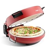 Clatronic® Pizzaofen | Pizzarette 350°C f. italienische Steinofen Pizza zu Hause | Pizzaofen elektrisch | auch für Tiefkühlpizzen | Pizza in unter 5 min. | inkl. Pizzastein Ø32cm und Zubehör | PM 3787