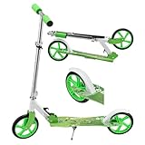 ArtSport Scooter Cityroller Soccer Big Wheel 205mm Räder klappbar & höhenverstellbar - Kinder-Roller ab 3 Jahre - Tretroller bis 100 kg - grün
