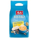 Melitta Café Bistro Röstkaffee in Kaffee-Pads, 100 Pads, Kaffeepads für Pad-Maschine, sanfte Röstung, geröstet in Deutschland, mild-aromatisch
