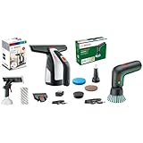 Bosch Akku Fenstersauger GlassVAC (Laufzeit: ca. 35 Fenster, im Karton) + Reinigungsbürste UniversalBrush (integrierter 3,6V-Akku, Micro-USB-Kabel, 4 Reinigungsaufsätze)