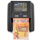 Banknotenprüfer & Geldzählmaschine Banknoten 2in1 - Einzeln einlegen - Banknotenprüfer Falschgelderkennung mit UV/MG/IR für falsche Euro-, Pfund-, Dollarscheine - mobiler Scanner Testlicht & kompakt