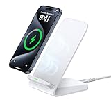 Induktive Ladestation für iPhone 16/15/14/13/12/11 Pro Max, 15W Wireless Charger Handy Ständer Schnelles Kabelloses Ladegerät für Samsung Galaxy S25/S24 Ultra/S23/S22/S21/S20 Google Pixel 9 Pro 8 7a 6