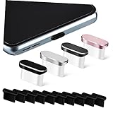 iplusmile 14Stücke USB C Staubstopfen Staubschutz für Typ C Ladebuchsen Kompatibel mit Meisten Typ C Geräten Schwarze Silikonstopfen Aluminiumstopfen
