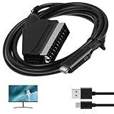 Scart auf HDMI Adapter - Full HD 1080P Konverter mit USB-Stromkabel für TV, Projektor, Monitor und mehr