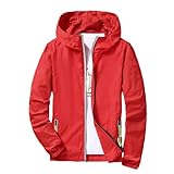 GXYANiaoy motorrad regenkombi, Regenjacke Herren Wasserdicht, Windbreaker Atmungsaktiv Übergangsjacke Dünne Jacke mit Kapuze Softshelljacke Reflektierender Reißverschluss Leicht Wanderjacke