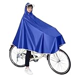 Amexo Radfahren Regenponcho Fahrrad Wasserdicht Regencape mit Kapuze Regenjacke für Elektrofahrräder Mountainbikes (DE/NL/SE/PL, Alphanumerisch, Einheitsgröße, Regular, Regular, Blau)